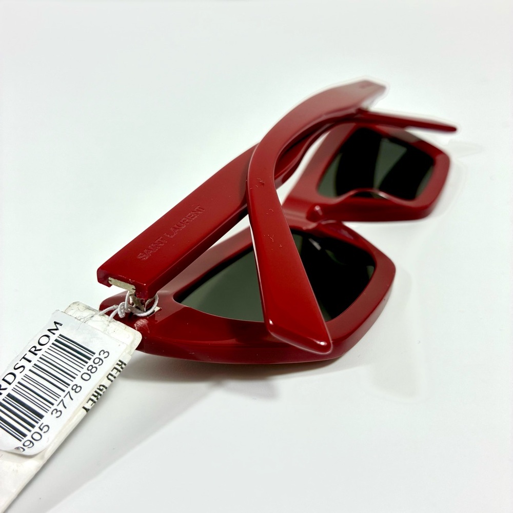 Saint Laurent 52mm Cat Eye Sunglasses Red SL 467 NEW - Picture 7 of 17